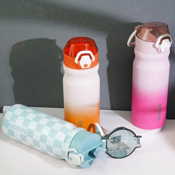 BJPKPK 18oz Insulated Water Bottle With Straw Stainless Steel Double Wall Water Bottles BPA Free Leak Proof Thermos With Lockable Flip Lid And Soft Silicone Spout,Ocean Dream - Image 196