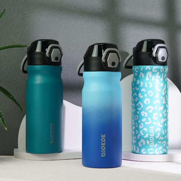 BJPKPK 18oz Insulated Water Bottle With Straw Stainless Steel Double Wall Water Bottles BPA Free Leak Proof Thermos With Lockable Flip Lid And Soft Silicone Spout,Ocean Dream - Image 197
