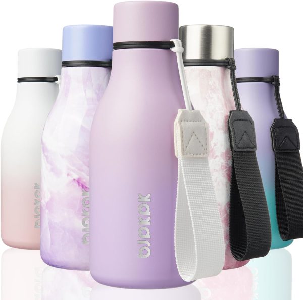 BJPKPK Insulated Water Bottles, 18 oz Stainless Steel Metal Water Bottle with Strap, BPA Free Leak Proof Thermos, Mugs, Flasks, Reusable Water Bottle for Sports & Travel, Black - Image 65