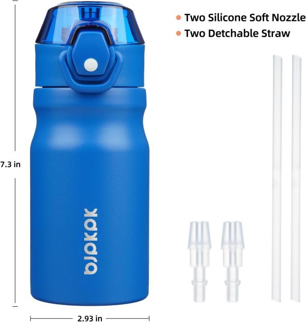 BJPKPK 18oz Insulated Water Bottle With Straw Stainless Steel Double Wall Water Bottles BPA Free Leak Proof Thermos With Lockable Flip Lid And Soft Silicone Spout,Ocean Dream - Image 201