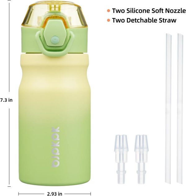 BJPKPK 18oz Insulated Water Bottle With Straw Stainless Steel Double Wall Water Bottles BPA Free Leak Proof Thermos With Lockable Flip Lid And Soft Silicone Spout,Ocean Dream - Image 205