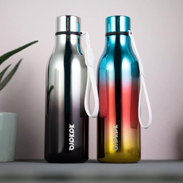 BJPKPK Insulated Water Bottles, 18 oz Stainless Steel Metal Water Bottle with Strap, BPA Free Leak Proof Thermos, Mugs, Flasks, Reusable Water Bottle for Sports & Travel, Black - Image 75
