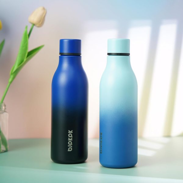 BJPKPK Insulated Water Bottles, 18 oz Stainless Steel Metal Water Bottle with Strap, BPA Free Leak Proof Thermos, Mugs, Flasks, Reusable Water Bottle for Sports & Travel, Black - Image 81