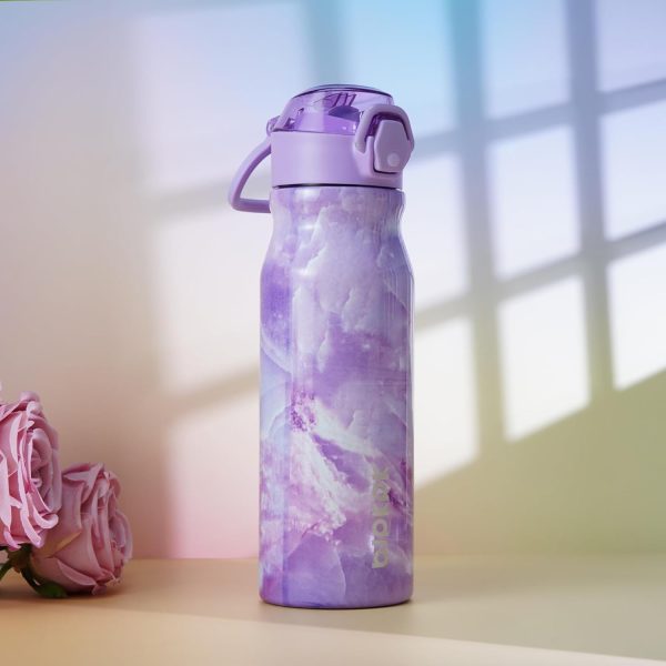 BJPKPK 18oz Insulated Water Bottle With Straw Stainless Steel Double Wall Water Bottles BPA Free Leak Proof Thermos With Lockable Flip Lid And Soft Silicone Spout,Ocean Dream - Image 219