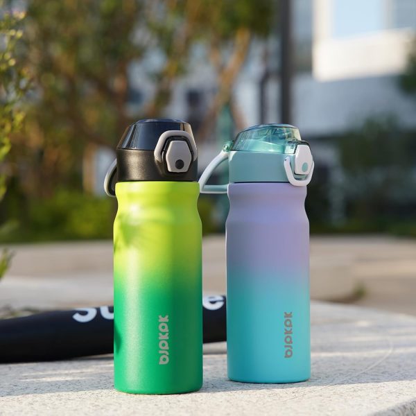 BJPKPK 18oz Insulated Water Bottle With Straw Stainless Steel Double Wall Water Bottles BPA Free Leak Proof Thermos With Lockable Flip Lid And Soft Silicone Spout,Ocean Dream - Image 224