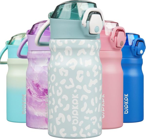 BJPKPK 18oz Insulated Water Bottle With Straw Stainless Steel Double Wall Water Bottles BPA Free Leak Proof Thermos With Lockable Flip Lid And Soft Silicone Spout,Ocean Dream - Image 225