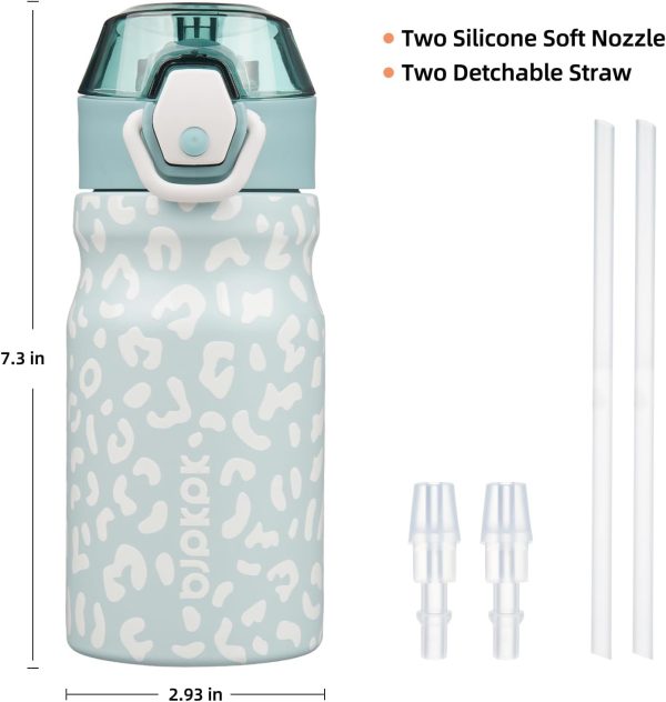 BJPKPK 18oz Insulated Water Bottle With Straw Stainless Steel Double Wall Water Bottles BPA Free Leak Proof Thermos With Lockable Flip Lid And Soft Silicone Spout,Ocean Dream - Image 228