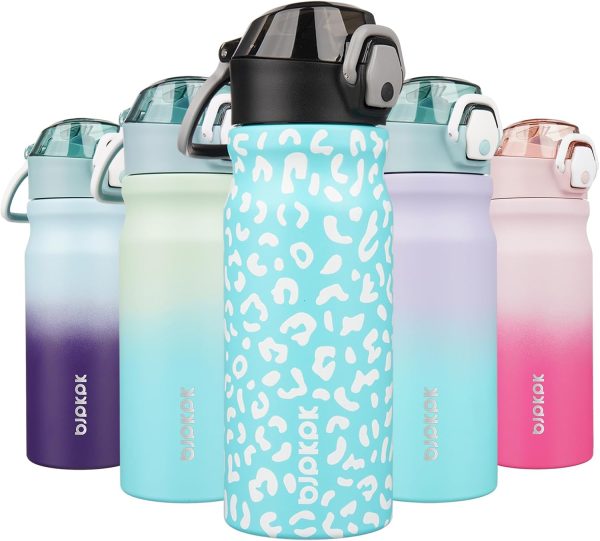 BJPKPK 18oz Insulated Water Bottle With Straw Stainless Steel Double Wall Water Bottles BPA Free Leak Proof Thermos With Lockable Flip Lid And Soft Silicone Spout,Ocean Dream - Image 229