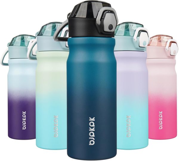 BJPKPK 18oz Insulated Water Bottle With Straw Stainless Steel Double Wall Water Bottles BPA Free Leak Proof Thermos With Lockable Flip Lid And Soft Silicone Spout,Ocean Dream - Image 237