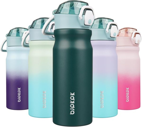 BJPKPK 18oz Insulated Water Bottle With Straw Stainless Steel Double Wall Water Bottles BPA Free Leak Proof Thermos With Lockable Flip Lid And Soft Silicone Spout,Ocean Dream - Image 242