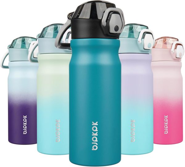 BJPKPK 18oz Insulated Water Bottle With Straw Stainless Steel Double Wall Water Bottles BPA Free Leak Proof Thermos With Lockable Flip Lid And Soft Silicone Spout,Ocean Dream - Image 247