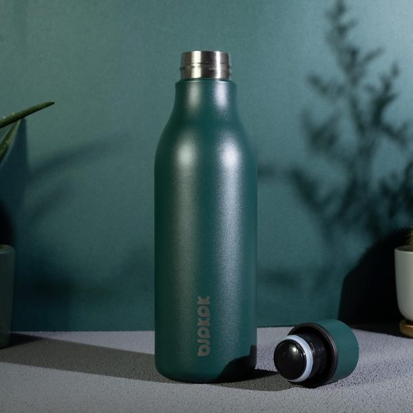 BJPKPK Insulated Water Bottles, 18 oz Stainless Steel Metal Water Bottle with Strap, BPA Free Leak Proof Thermos, Mugs, Flasks, Reusable Water Bottle for Sports & Travel, Black - Image 114