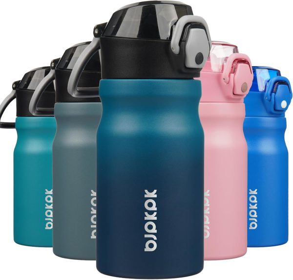 BJPKPK 18oz Insulated Water Bottle With Straw Stainless Steel Double Wall Water Bottles BPA Free Leak Proof Thermos With Lockable Flip Lid And Soft Silicone Spout,Ocean Dream - Image 256