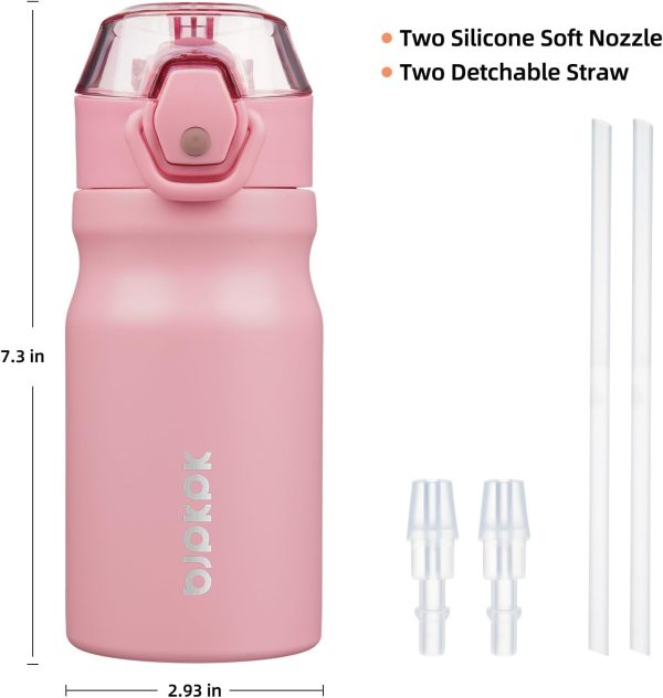 BJPKPK 18oz Insulated Water Bottle With Straw Stainless Steel Double Wall Water Bottles BPA Free Leak Proof Thermos With Lockable Flip Lid And Soft Silicone Spout,Ocean Dream - Image 267