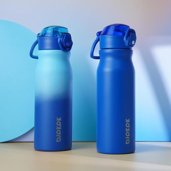 BJPKPK 18oz Insulated Water Bottle With Straw Stainless Steel Double Wall Water Bottles BPA Free Leak Proof Thermos With Lockable Flip Lid And Soft Silicone Spout,Ocean Dream - Image 277