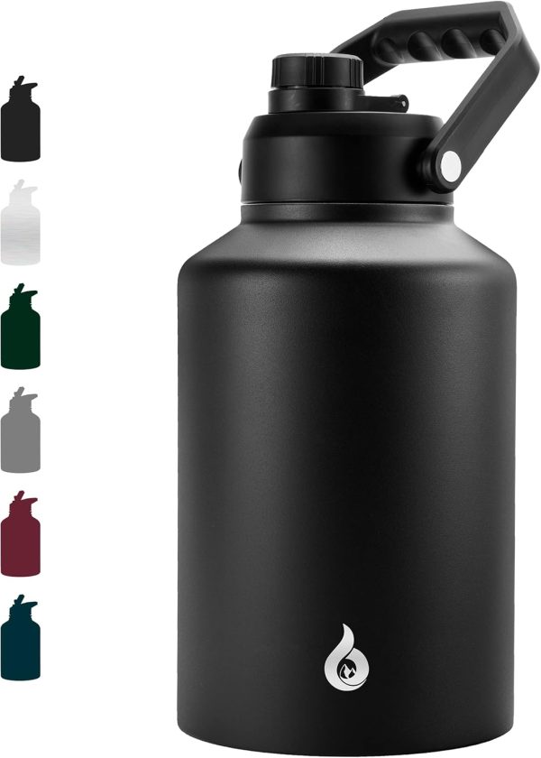 BJPKPK 64 oz Insulated Water Bottle, Dishwasher Safe Half Gallon Water Bottle with Ergonomic Handle, BPA Free Leak Proof Water Jug for Sports, Metal Thermos with Anti-slip Bottom, Grey - Image 13