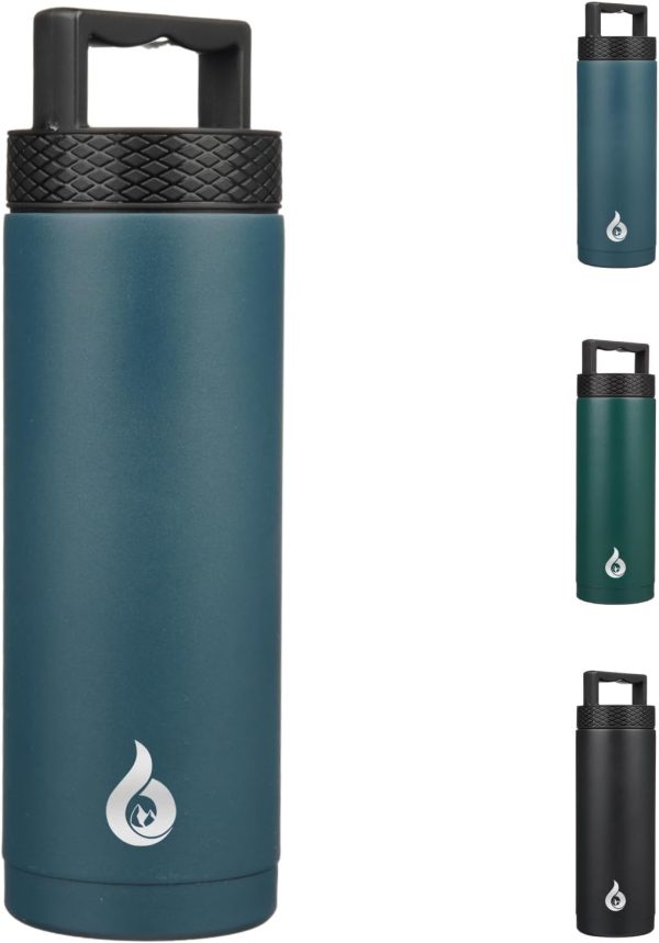 BJPKPK 64 oz Insulated Water Bottle, Dishwasher Safe Half Gallon Water Bottle with Ergonomic Handle, BPA Free Leak Proof Water Jug for Sports, Metal Thermos with Anti-slip Bottom, Grey - Image 18