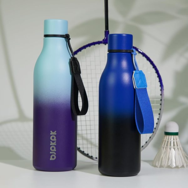 BJPKPK Insulated Water Bottles, 18 oz Stainless Steel Metal Water Bottle with Strap, BPA Free Leak Proof Thermos, Mugs, Flasks, Reusable Water Bottle for Sports & Travel, Black - Image 154