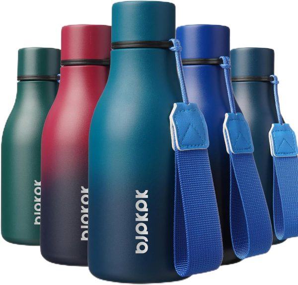 BJPKPK Insulated Water Bottles, 18 oz Stainless Steel Metal Water Bottle with Strap, BPA Free Leak Proof Thermos, Mugs, Flasks, Reusable Water Bottle for Sports & Travel, Black - Image 159