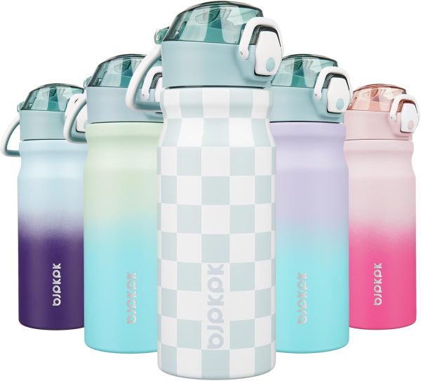 BJPKPK 18oz Insulated Water Bottle With Straw Stainless Steel Double Wall Water Bottles BPA Free Leak Proof Thermos With Lockable Flip Lid And Soft Silicone Spout,Ocean Dream - Image 304