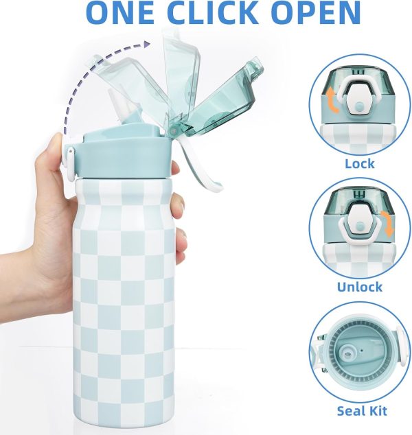 BJPKPK 18oz Insulated Water Bottle With Straw Stainless Steel Double Wall Water Bottles BPA Free Leak Proof Thermos With Lockable Flip Lid And Soft Silicone Spout,Ocean Dream - Image 306