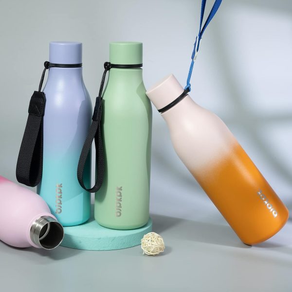 BJPKPK Insulated Water Bottles, 18 oz Stainless Steel Metal Water Bottle with Strap, BPA Free Leak Proof Thermos, Mugs, Flasks, Reusable Water Bottle for Sports & Travel, Black - Image 166