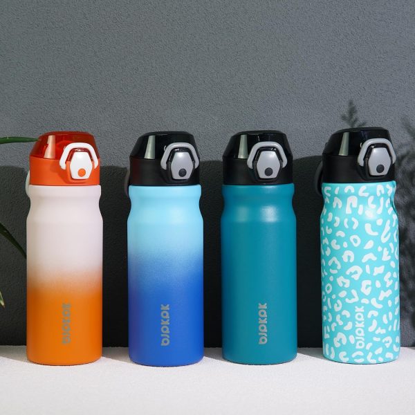 BJPKPK 18oz Insulated Water Bottle With Straw Stainless Steel Double Wall Water Bottles BPA Free Leak Proof Thermos With Lockable Flip Lid And Soft Silicone Spout,Ocean Dream - Image 312