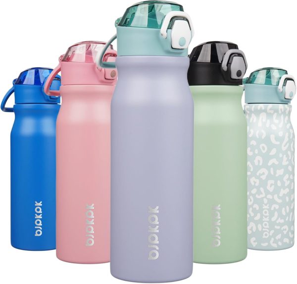 BJPKPK 18oz Insulated Water Bottle With Straw Stainless Steel Double Wall Water Bottles BPA Free Leak Proof Thermos With Lockable Flip Lid And Soft Silicone Spout,Ocean Dream - Image 313