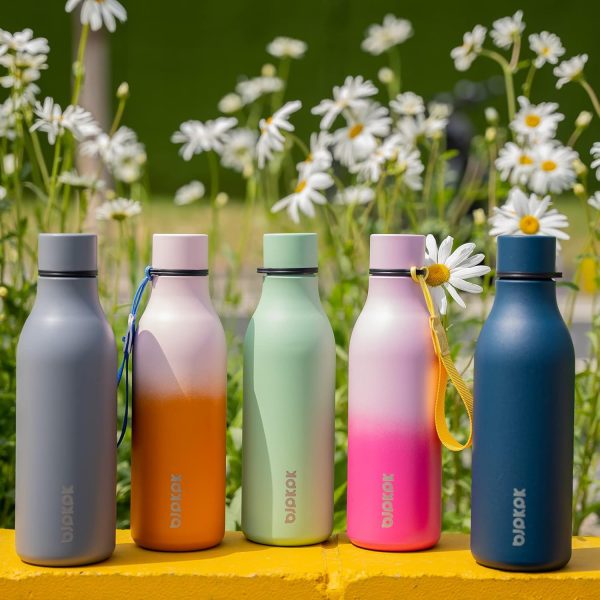 BJPKPK Insulated Water Bottles, 18 oz Stainless Steel Metal Water Bottle with Strap, BPA Free Leak Proof Thermos, Mugs, Flasks, Reusable Water Bottle for Sports & Travel, Black - Image 167
