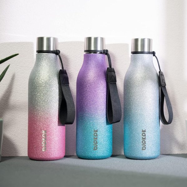 BJPKPK Insulated Water Bottles, 18 oz Stainless Steel Metal Water Bottle with Strap, BPA Free Leak Proof Thermos, Mugs, Flasks, Reusable Water Bottle for Sports & Travel, Black - Image 174