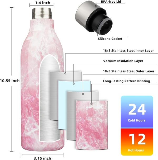 BJPKPK Insulated Water Bottles, 18 oz Stainless Steel Metal Water Bottle with Strap, BPA Free Leak Proof Thermos, Mugs, Flasks, Reusable Water Bottle for Sports & Travel, Black - Image 188