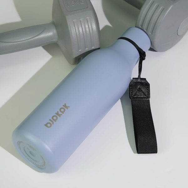 BJPKPK Insulated Water Bottles, 18 oz Stainless Steel Metal Water Bottle with Strap, BPA Free Leak Proof Thermos, Mugs, Flasks, Reusable Water Bottle for Sports & Travel, Black - Image 196