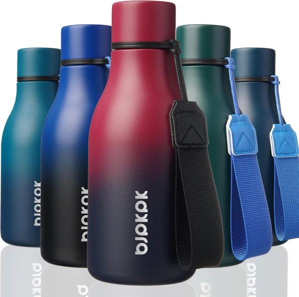 BJPKPK Insulated Water Bottles, 18 oz Stainless Steel Metal Water Bottle with Strap, BPA Free Leak Proof Thermos, Mugs, Flasks, Reusable Water Bottle for Sports & Travel, Black - Image 206