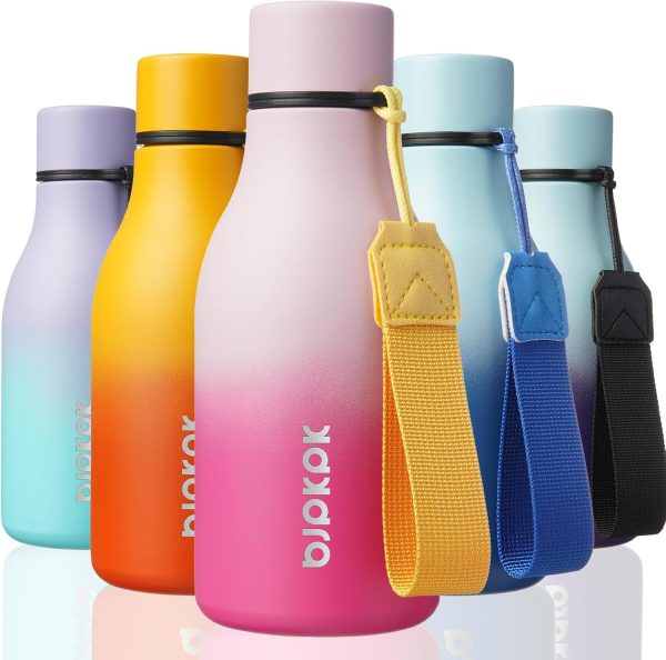 BJPKPK Insulated Water Bottles, 18 oz Stainless Steel Metal Water Bottle with Strap, BPA Free Leak Proof Thermos, Mugs, Flasks, Reusable Water Bottle for Sports & Travel, Black - Image 271