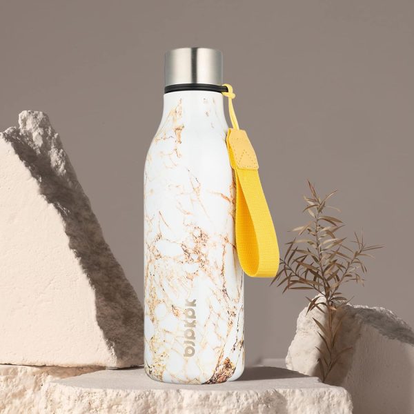 BJPKPK Insulated Water Bottles, 18 oz Stainless Steel Metal Water Bottle with Strap, BPA Free Leak Proof Thermos, Mugs, Flasks, Reusable Water Bottle for Sports & Travel, Black - Image 310