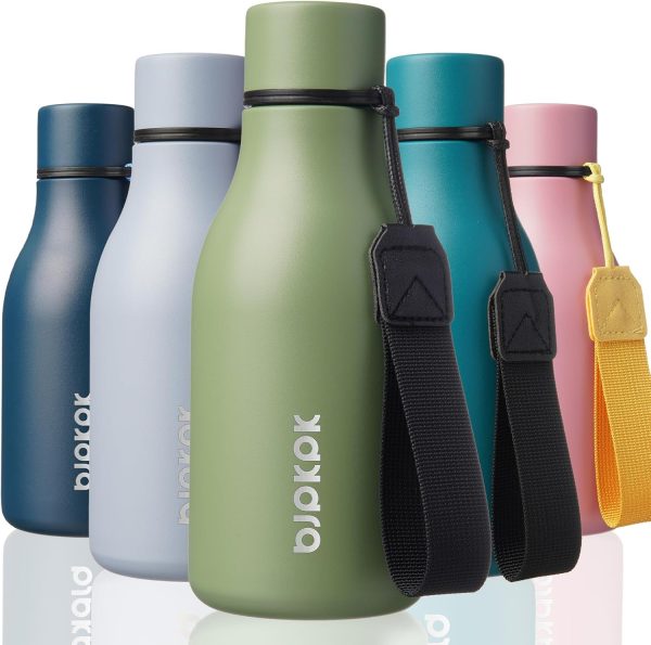 BJPKPK Insulated Water Bottles, 18 oz Stainless Steel Metal Water Bottle with Strap, BPA Free Leak Proof Thermos, Mugs, Flasks, Reusable Water Bottle for Sports & Travel, Black - Image 324