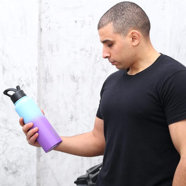 BJPKPK 40oz Stainless Steel Insulated Water Bottle with 3 Lids, Sakura - BPA Free Leakproof Thermos Bottle for Sports & Gym - Image 16