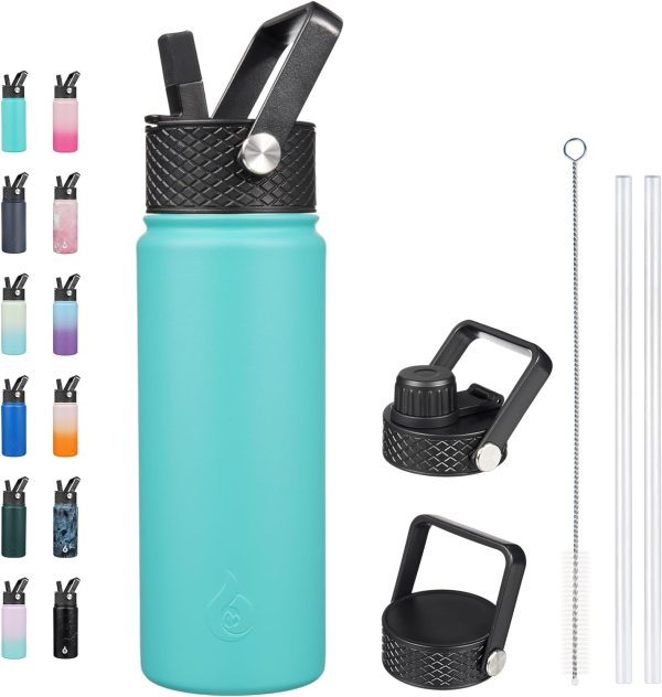 BJPKPK 40oz Stainless Steel Insulated Water Bottle with 3 Lids, Sakura - BPA Free Leakproof Thermos Bottle for Sports & Gym - Image 35