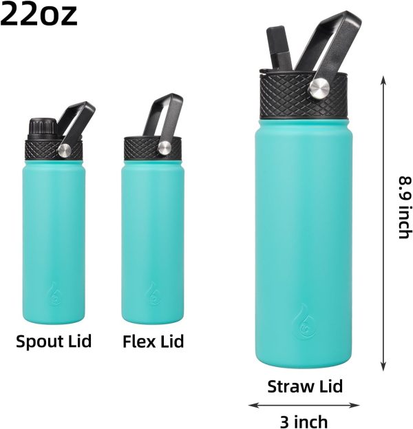 BJPKPK 40oz Stainless Steel Insulated Water Bottle with 3 Lids, Sakura - BPA Free Leakproof Thermos Bottle for Sports & Gym - Image 36