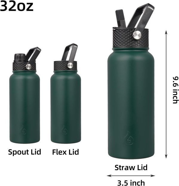 BJPKPK 40oz Stainless Steel Insulated Water Bottle with 3 Lids, Sakura - BPA Free Leakproof Thermos Bottle for Sports & Gym - Image 47