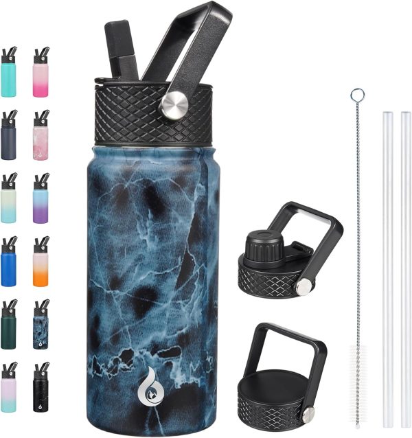 BJPKPK 40oz Stainless Steel Insulated Water Bottle with 3 Lids, Sakura - BPA Free Leakproof Thermos Bottle for Sports & Gym - Image 79