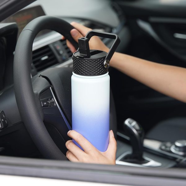 BJPKPK 40oz Stainless Steel Insulated Water Bottle with 3 Lids, Sakura - BPA Free Leakproof Thermos Bottle for Sports & Gym - Image 95