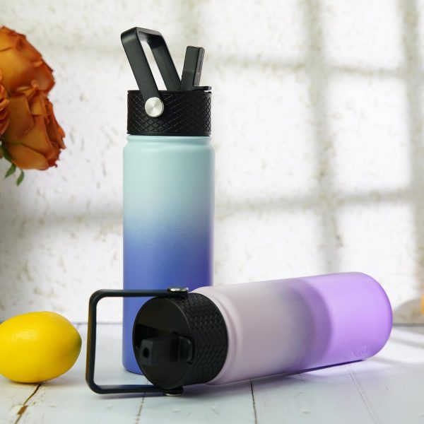 BJPKPK 40oz Stainless Steel Insulated Water Bottle with 3 Lids, Sakura - BPA Free Leakproof Thermos Bottle for Sports & Gym - Image 96