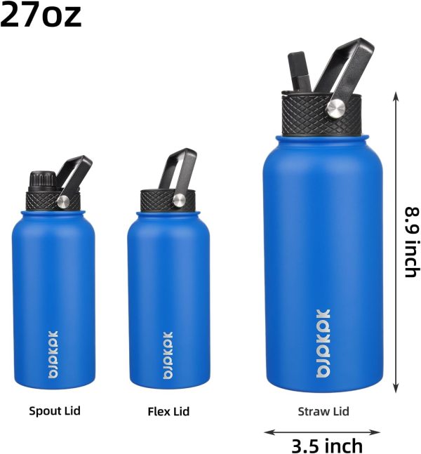 BJPKPK 40oz Stainless Steel Insulated Water Bottle with 3 Lids, Sakura - BPA Free Leakproof Thermos Bottle for Sports & Gym - Image 99