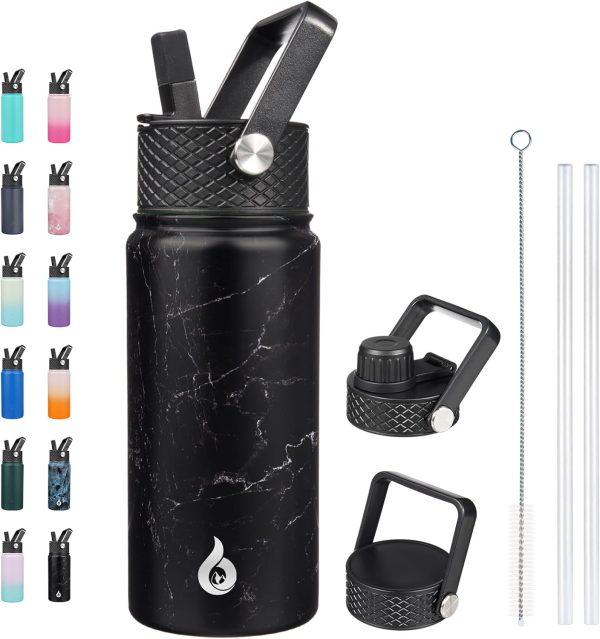 BJPKPK 40oz Stainless Steel Insulated Water Bottle with 3 Lids, Sakura - BPA Free Leakproof Thermos Bottle for Sports & Gym - Image 106