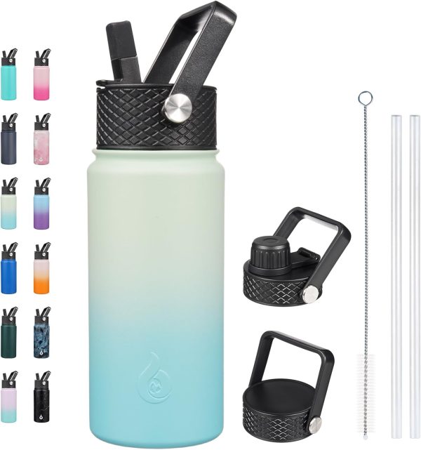 BJPKPK 40oz Stainless Steel Insulated Water Bottle with 3 Lids, Sakura - BPA Free Leakproof Thermos Bottle for Sports & Gym - Image 134