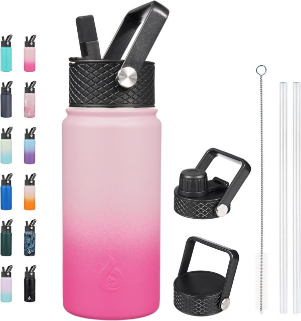 BJPKPK 40oz Stainless Steel Insulated Water Bottle with 3 Lids, Sakura - BPA Free Leakproof Thermos Bottle for Sports & Gym - Image 141
