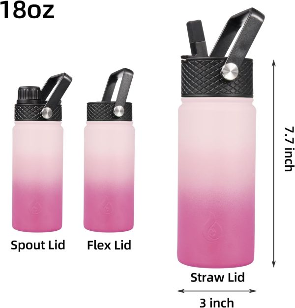 BJPKPK 40oz Stainless Steel Insulated Water Bottle with 3 Lids, Sakura - BPA Free Leakproof Thermos Bottle for Sports & Gym - Image 142