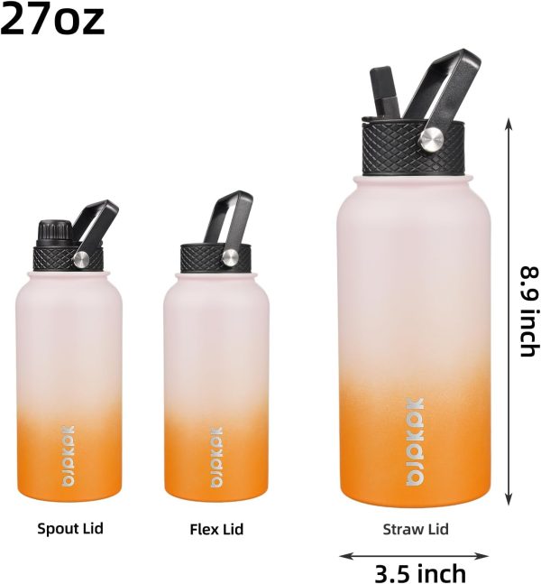 BJPKPK 40oz Stainless Steel Insulated Water Bottle with 3 Lids, Sakura - BPA Free Leakproof Thermos Bottle for Sports & Gym - Image 156