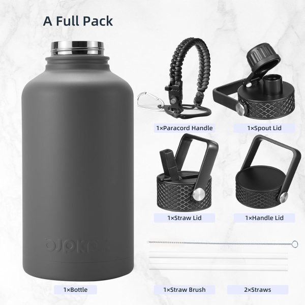 BJPKPK 40oz Stainless Steel Insulated Water Bottle with 3 Lids, Sakura - BPA Free Leakproof Thermos Bottle for Sports & Gym - Image 214